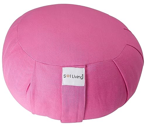 Meditation Cushion Sol Living Yoga Floor Pillow 100% Cotton Floor Cushion Removable Cover Firm Comfort Yoga Floor Cushion Seating for Adults Machine Washable Zafu Meditation Pillow Pouf Bolster Pillow - color: Pink