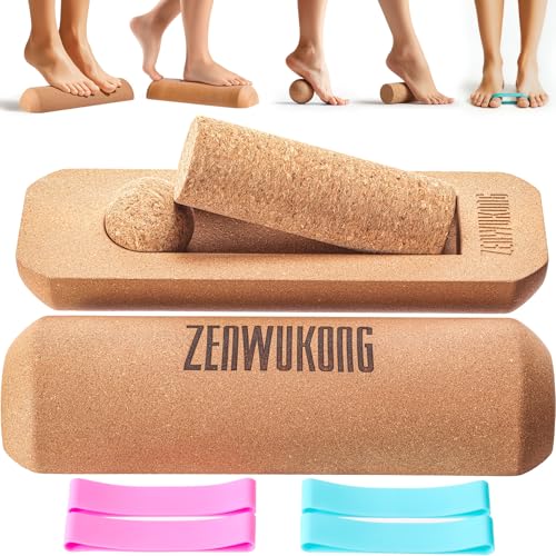 Cork Balance Board - Premium Cork Stability Balance Trainer | Foot & Ankle Strengthener to Improve Mobility, Prevent Falls | Home Gym Fitness Equipment | Mobility Trainer for Adults