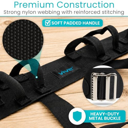 Vive Transfer Belt with Leg Loops - Medical Nursing Safety Gait Assist Device - Bariatrics, Pediatric, Elderly, Occupational and Physical Therapy - Long Strap and Quick Release Metal Buckle - 52 Inch - style: Transfer Belt With Loops