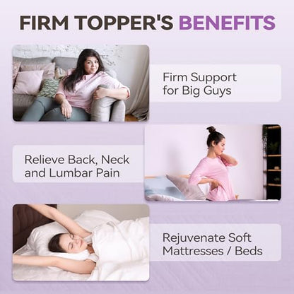 BDEUS 3 inch Extra Firm Memory Foam Mattress Topper Twin XL Size, Supportive Mattress Pad for College Dorm Room, Foam Bed Topper with Senior Grey Cover, 39 × 80 Inch - size: Twin XL, style: 3 inch