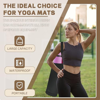 Yoga Mat Bag, Yoga Mat Carrier Fits Most Size Mats, Multi-Functional Tote With Pockets