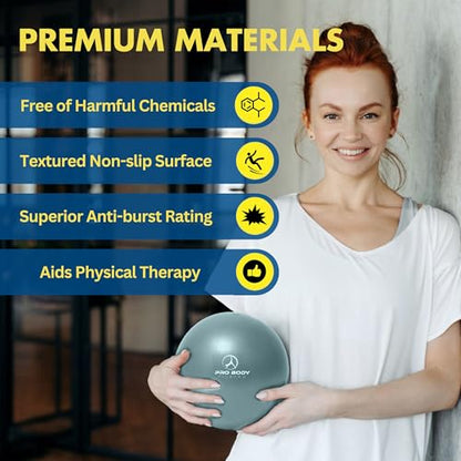ProBody Pilates Ultimate 4 pc Kit - Pilates Ring, 65 cm Yoga Ball with Base and Bands, 9" Ball