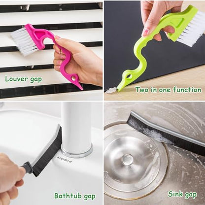 26Pcs Small Cleaning Brush, Crevice Cleaning Brushes for Small Spaces | Gap cleaning tool set, ideal for window grooves and deep crevice cleaning