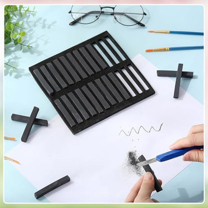 Watersay 72 Pcs Soft Chalk Pastels Set Square Sketch Chalk Soft Pastel for Artists Non-toxic Artist Pastel Sticks for Professional Artists and Art Lovers(Black) - color: Black