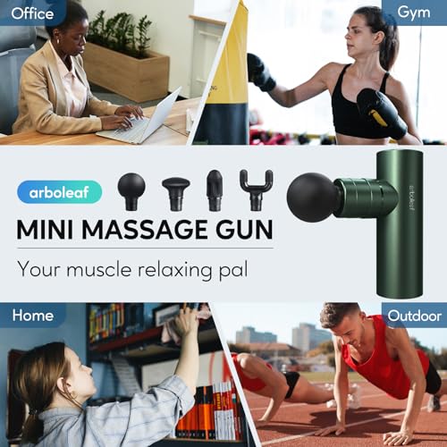 arboleaf Mini Massage Gun Deep Tissue, Portable Percussion Muscle Massager - color: Green