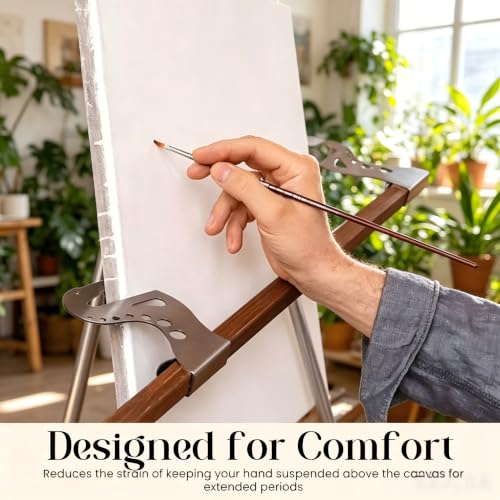 Artist Bridge Hand Rest Adjustable Easel Artist Precision Hand Stabilizer Professional Modeling Toolsincluding Wooden Bars, Rest Support Rail Leaning Drawing Detail Work Bridge Bar