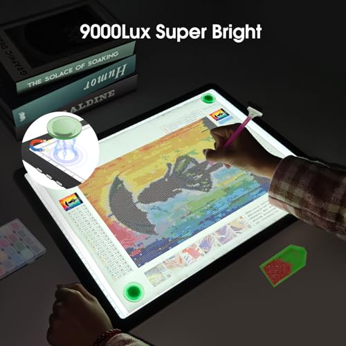 Rechargeable A4 Light Pad with Carry Bag, Super Bright Tracing Light Box with 6 Levels of Brightness, Side Physical Buttons & 3 Colors, Wireless Light Board for Diamond Painting, Drawing, Sketching - style: Rechargeable A4 with Bag (Black)