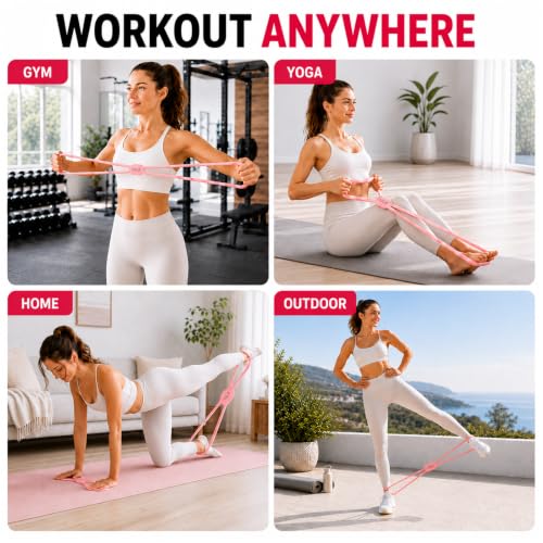 Silicone Figure 8 Resistance Bands for Women, 15 & 25 LB Set