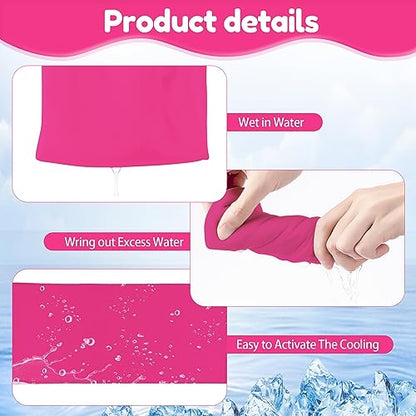 Honoson Cooling Towel Bulk - color: Fluorescent Pink, size: 32"x12"