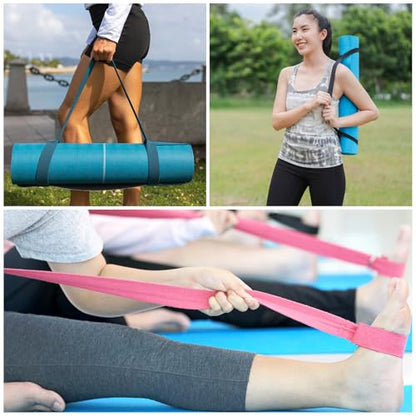 PATIKIL Yoga Mat Strap Adjustable Yoga Mat Carrier Straps Sling Cotton Anti Slip Mat Holder Stretching Band for Exercise - color: Dark Green/Dark Grey/Navy Blue/Dark Purple