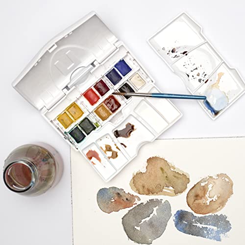 Winsor & Newton Cotman Watercolor Paint Set, 12 Half Pan Palette Pocket Set | Introductory Watercolor made with Fine Art Pigments, Perfect for Beginners, Lightfast & Permanent, Good Tinting Strength - style: 12 Half Pan Palette Pocket Set