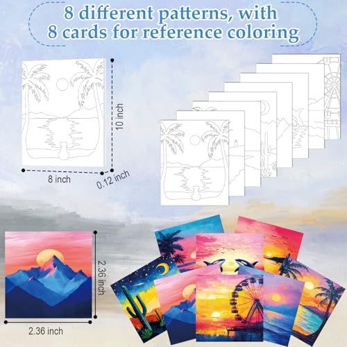 Cholemy 36 Pcs Paint and Sip Kit for Adults 8''x10'' Pre Drawn Canvas for Painting DIY Afro Acrylic Painting Kit Wood Easel Brushes Date Night Bulk for Mother's Day Party Gifts - style: Sunset Glow