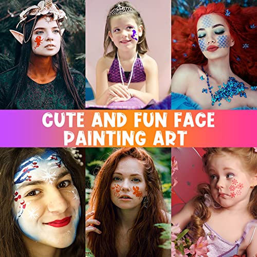 Chinco 24 Pieces Face Paint Stencils Face Body Tattoo Templates Painting Stencils for Kids Holiday Halloween Makeup Body Art Tattoos(Graceful Style) - color: Graceful Style