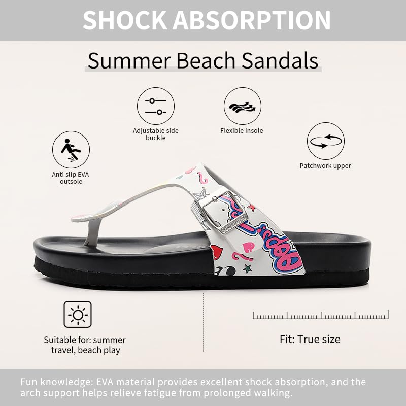 Women Arch Support Flip Flops – Adjustable - color: Animal Prints, size: 7