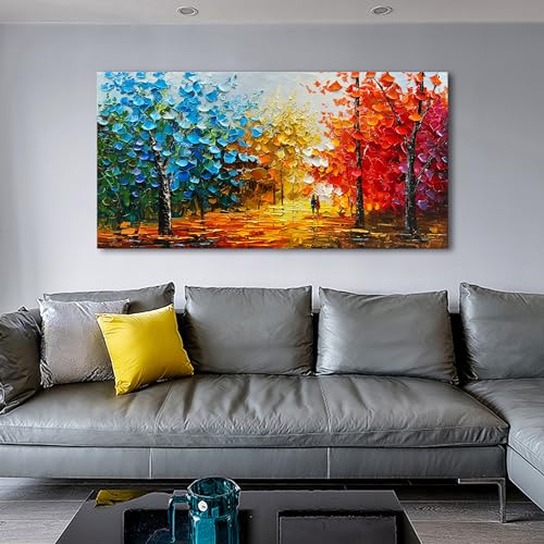 Natural Landscape Romantic Theme Modern Abstract Oil Painting Large Canvas Wall Decoration Art 24x48 Inches - color: Ts12