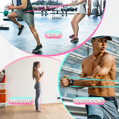 RitFit Pull Up Assist Band in Natural Latex for Stretching and Mobility - color: Rose Pink