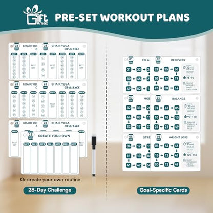 Large Chair Yoga Cards for Seniors Over 60, 60 Oversized Exercise Chart