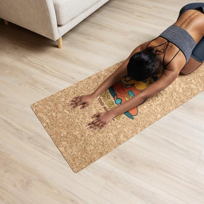 Yaoshifo Cork Yoga Mat Green Orange - 4mm FSC Cork & Natural Rubber, Excellent Grip, Sustainable Yoga Mat