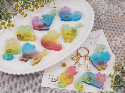 Cute Cat Silicone Resin Molds, 3D Animal Epoxy Resin Casting Molds Making Kit with Built-in Holes for DIY Keychain, Pendant, Jewelry, Bag Charm Making - Home Decor and Beginner-Friendly Craft Kit - size: Cat pendant