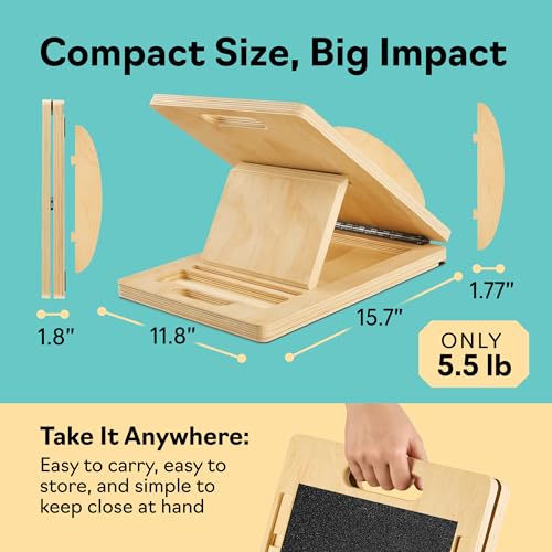 Slant Boards for Exercise, Wooden Slant Board, Calf Stretch Board with 7 Incline Angles, Velour Board, Balance Board & Calf Stretcher, Portable Incline Board for Physical Therapy, Ankle Mobility, Heel & Knees - color: Natural