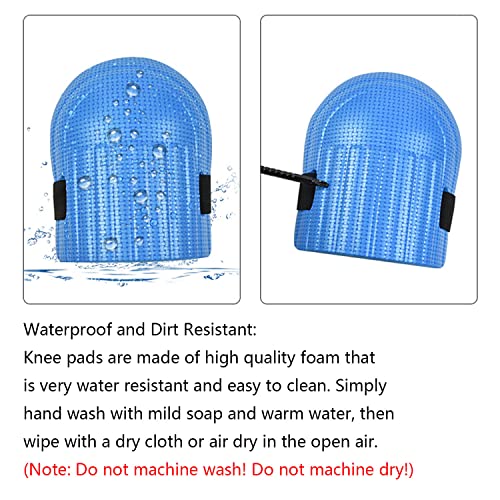 WWZMDiB 1 Pair Waterproof EVA Foam Knee Cushion with Adjustable Hook and Loop Straps, Home & Gardening Knee Pads for Women and Men (Blue)