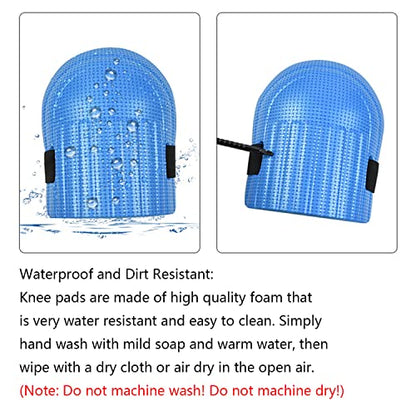 WWZMDiB 1 Pair Waterproof EVA Foam Knee Cushion with Adjustable Hook and Loop Straps, Home & Gardening Knee Pads for Women and Men (Blue)