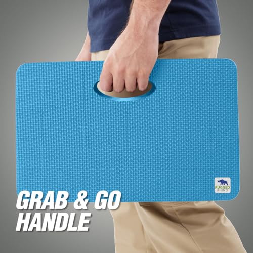 RUGGED RHINO Extra Thick Foam Kneeling Pad for Gardening 2 Pack Bright Blue | Thick Knee Pads, Holds 300 lbs, Protect Knees from Hard Concrete Surfaces for Gardening, Yard, Gym, Mechanic - color: Bright Blue