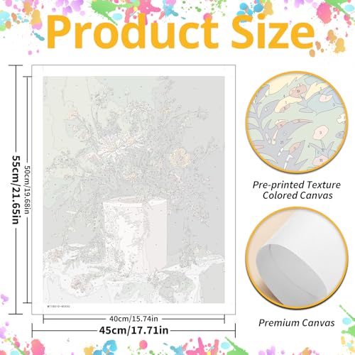 Mandun Bathroom Paint by Numbers Kit for Adults, 16x20 inch | DIY Painting Kits Crafts for Adults, Relieve Stress, Gift, Home Wall Decor - color: Bathroom