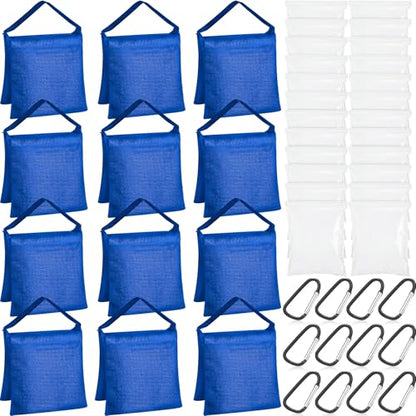 Jerify 12 Packs Photography Weight Bags Photo Studio Filled Weight Bag Empty Heavy Sandbag Set for Photography Tripod Stand Light Stand Sports Outdoor Photo Video Studio Boom Brackets (Blue) - color: Blue
