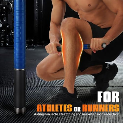 Muscle Roller Stick,17" Massage Roller for Muscle Deep Tissue Massage Blue - color: Blue