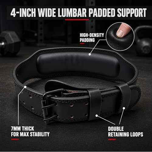 Weight Lifting Belt for Squat Deadlift Powerlifting Gym - color: Black/Red, size: Medium