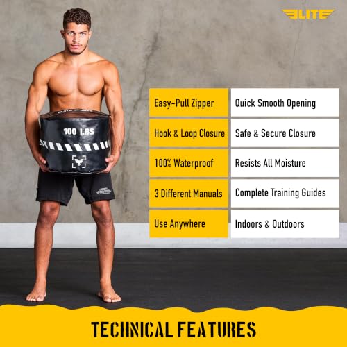 Elite Heavy-Duty Strongman Workout Sandbag – Unfilled Fitness Sand Bag for Weight Training, Full-Body Workout, Cross Training, Powerlifting, Combat & Military Use – Durable for Commercial and Home Gym - size: 70 LBS