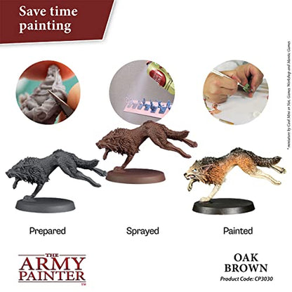 The Army Painter, Colour Primer Oak Brown, 400 ml acrylic spray | Spray Paint Basecoat for Miniature Model Undercoat Priming, Plastic Wargames, DnD & Warhammer - color: Oak Brown