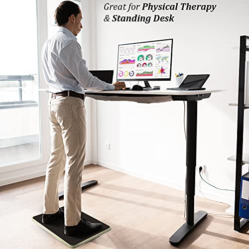 Yes4All 350LBS Professional Wooden Balance Board for Leg Workout, Anti-Slip Rocker Board, Wobble Board for Standing Desk - color: A. Black