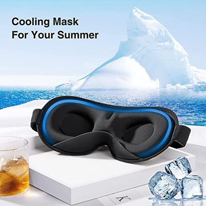 YFONG Weighted Sleep Mask for Women Men, 3D Light Blocking Eye Mask, Black - color: Black