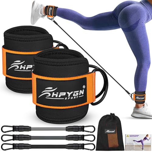 HPYGN Ankle Resistance Bands, Ankle Bands for Working Out with Cuffs, Resistance Bands for Leg Butt Training Workout Equipment for Kickbacks Hip Gluteus Training, Ankle Strap with Exercise Bands - color: 1-Orange