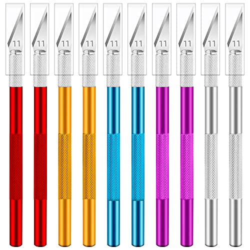 JETMORE 10 Pack Exacto Knife Set, Precision Exacto Knife for Crafting | Craft knife for modeling, scrapbooking, pumpkin carving, and art cutting, hobby knife tools support DIY projects - color: Multicolored, size: 10 Pack