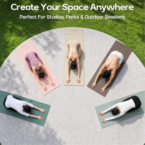 Foldable Yoga Mat, 70''x24''x0.24''(6mm）Non-slip POE Exercise Mat - color: Light Green