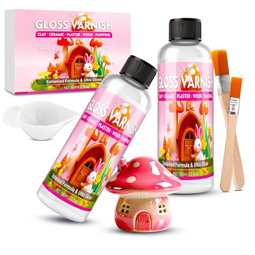 Air Dry Clay Glaze - 7oz/200ml Polymer Glaze Varnish, Waterproof & Scratch-Resistant, Prevents Cracking, High Gloss Clay Sealant, Suitable for Pottery, Sculptures, Acrylic Paintings & Wood Products