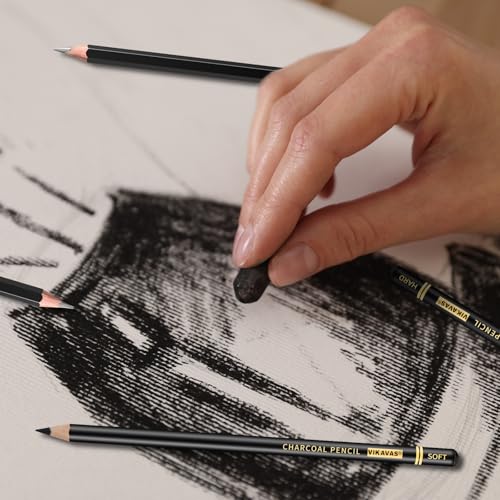 Professional Sketch Pencil Set – 26 PCS Complete Drawing Kit for Artists Graphite, Charcoal, Pastel, Erasers & Tools for Sketching, Shading & Detailing