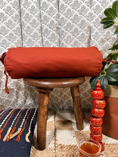 16x6 Inch Cotton Bolster Cover – Pack of 3| Round Neck Roll Pillow Cover | Soft, Durable & Machine Washable (Rust) - color: Rust, size: 16" x 6" (Pack of 4)