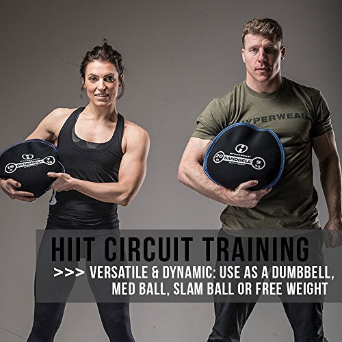 HYPERWEAR SandBell® Soft Sandbag Weight (2–50 lbs) – Pre-Filled with Clean USA Sand, Safe Soft Weight for Strength Training, HIIT, Functional Fitness, Rucking & Home Workouts