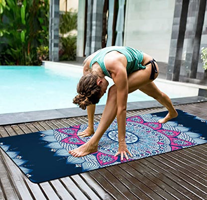 nuveti Yoga Mat Print Extra Thick TPE Non Slip Fitness Exercise Mat with Carrying Bag,72"x24" Extra Thick 6MM Exercise & Workout Mat for Yoga, Pilates Fitness and Floor Exercises - color: Bing