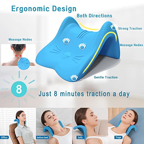 Neck Stretcher for Neck Pain Relief,Cervical Traction Device Pillow,Neck and Shoulder Relaxer for TMJ Pain Relief and Cervical Spine Alignment,Chiropractic Pillow Neck Posture Corrector