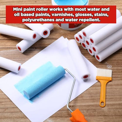 Nuogo 120 Pcs 6 Inch Foam Paint Roller Mini High Density Foam Roller Refills Paint Edger Tool for Walls Brings Smooth Finishes Flat Surfaces (White) - size: 6 Inch
