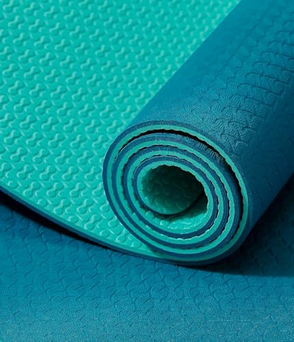 IUGA Yoga Mat Thick Non Slip Anti-tear Pilates Mat Eco Friendly Hot Yoga Mats for Workout & Exercise(72"x 24"x 6mm) - color: Ocean