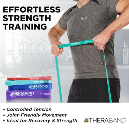 THERABAND High Resistance Super Band Set, Exercise Workout, Therapy, Multi | THERABAND elastic resistance band for exercise, strength training, physical therapy and at-home workouts - size: 4 Pack (15-50 lbs)