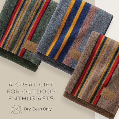 Pendleton Yakima Throw 54" x 66", Wool Cotton | Durable Wool Throw for Home and Travel - Mineral Umber - color: Mineral Umber