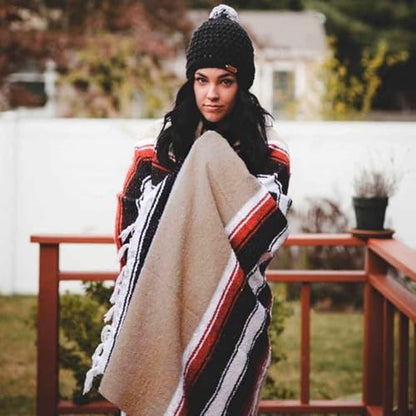 Open Road Goods Mexican Diamond Blanket - XL Heavyweight Yoga Blanket – Handmade in Mexico - Thick Boho Serape Saltillo Style Throw for Beach, Picnic, Home, Camping and More! (Autumn Earth) - color: Autumn Earth