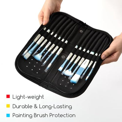 MEEDEN Paint Brush Holder, 11.5 X 10 Inch Zippered Painting Brush Case, Organization and Storage Bag for Artist Paint Brush (Brushes NOT Included) - size: 11.5 X 10 Inch